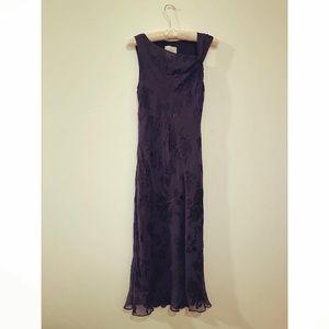 (S/M) Vintage 90s navy burnout slip dress
